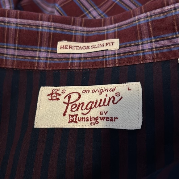 Original Penguin men’s red long sleeve button down shirt size large - Picture 7 of 8